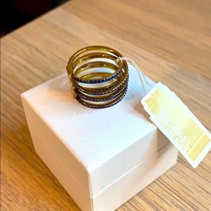 Michael kors ring Gold /Blue Criss-cross